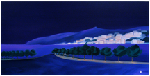La C&ocirc;te d'Azur. Rade de Villefranche sur Mer. Peinture &agrave; l'huile par Faccio