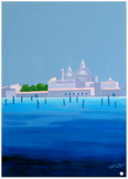 Venise, la S&eacute;r&eacute;nissime > Venise se nimbe de Bleus. Peinture acrylique par Faccio