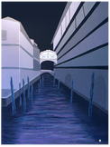 Venise. Le pont des soupirs. Peinture &agrave; l'huile par Faccio