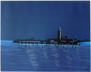 Venise Cr&eacute;puscule. Peinture acrylique par Faccio