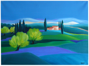 Mimosas dans le Var - Peinture &agrave; l'huile - Faccio